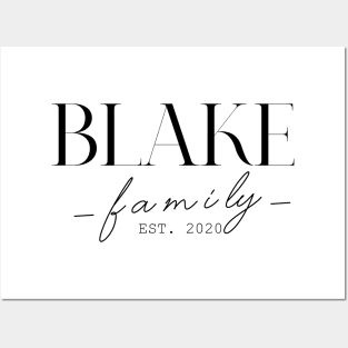 Blake Family EST. 2020, Surname, Blake Posters and Art